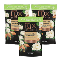Kit 3 und Sabonete Líquido Lux Gardênia e Óleo de Amêndoas Refil 200ml