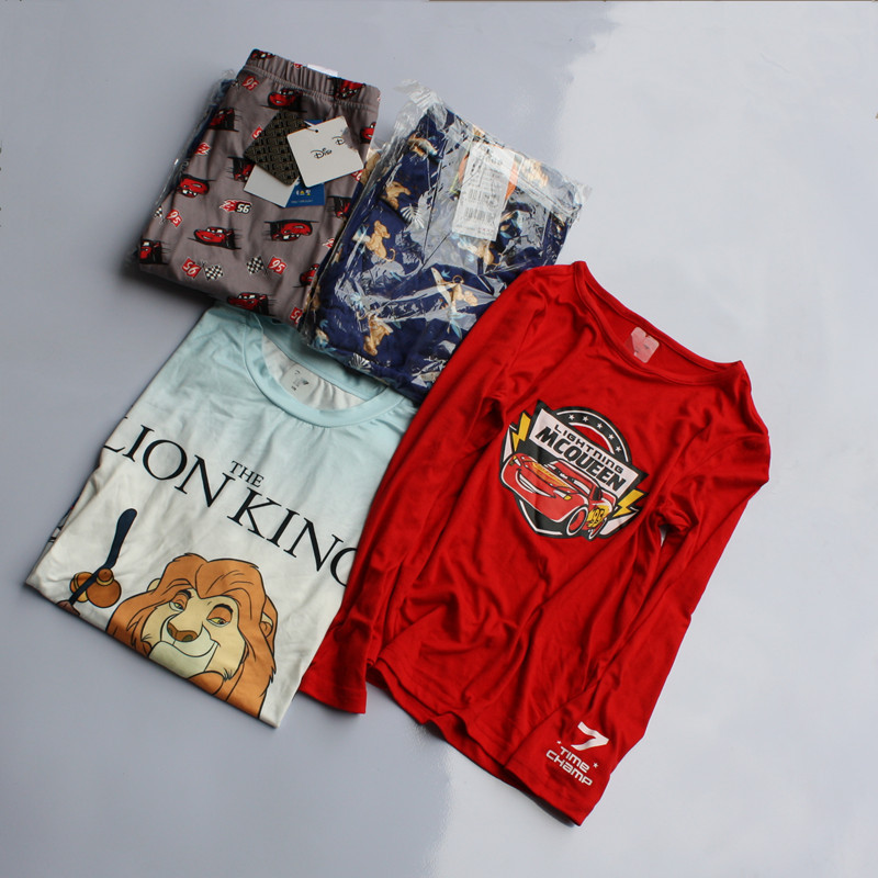Comércio exterior versão coreana primavera outono crianças novo estilo pijamas conjunto dos desenhos animados médio gran