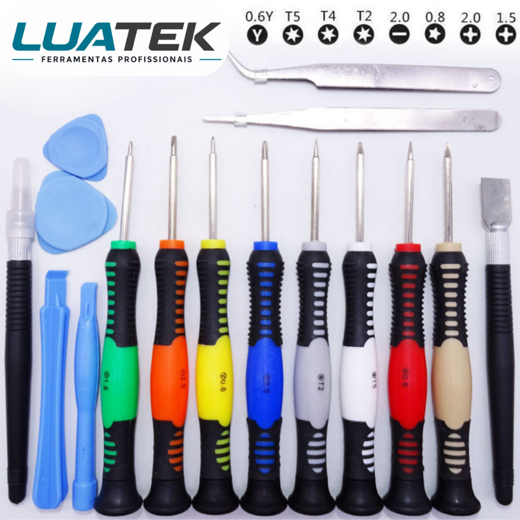 Kit Desmontagem para Celular 16 Peças com Chaves Espátulas e Palhetas LUATEK LWJ-A2811 · foto 2