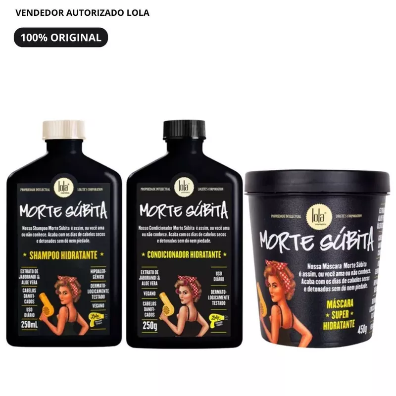 Kit Lola Cosmetics Morte Súbita - Shampoo e Condicionador e Máscara de Hidratação