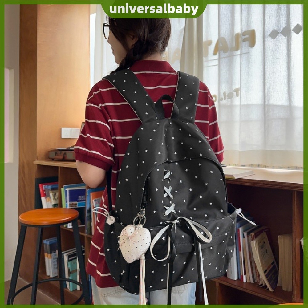 Mochila De Bolinhas Com Laço Para Mulheres E Pingente Trabalho Em Viagens [universalbaby.br]