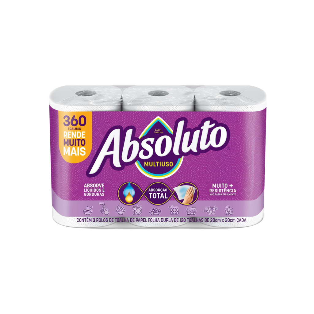 Papel Toalha Folha Dupla 3x120 Absoluto
