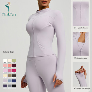 Jaqueta Esportiva Feminina Plus Size, Secagem Rápida, Alta Elasticidade, Treinamento Fitness, Mangas Longas, Roup 1VQ2