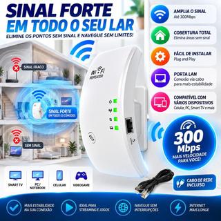 Repetidor WiFi 300Mbps AW-03 – Amplificador de Sinal Wireless 2.4G com Porta LAN