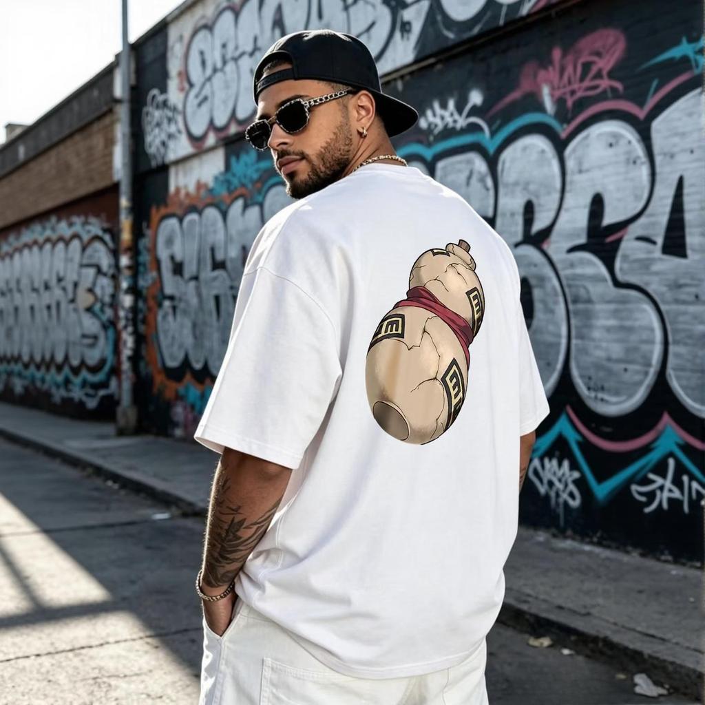 Camiseta Unissex Gola Redonda em Algodão Estampa Anime Frente e Verso Streetwear Geek Casual para Diário Eventos Passeio