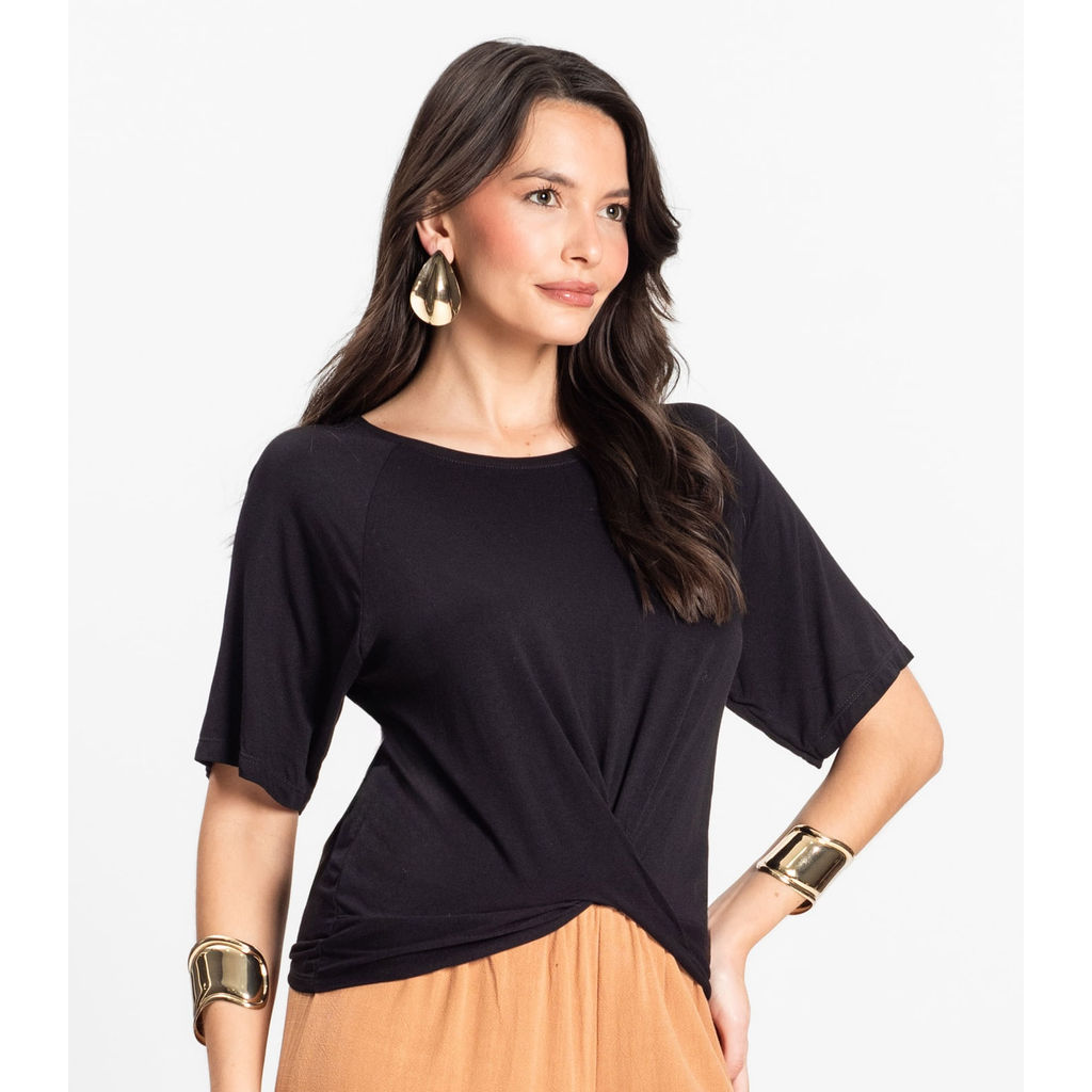 Blusa Feminina Lisa Infinita Cor Preto · foto 2