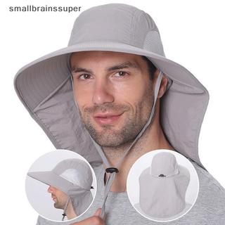 Chapéu De Sol De Aba Larga Masculino-Nylon Respirável , Ajustável E À Prova D'água Com Tecelagem De Malha , Adequado Par