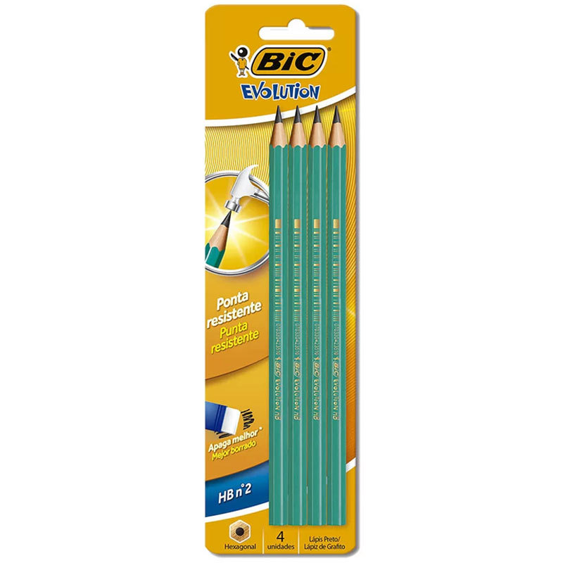 Lápis preto nr2 Evolution com 4 unidades 835230 Bic