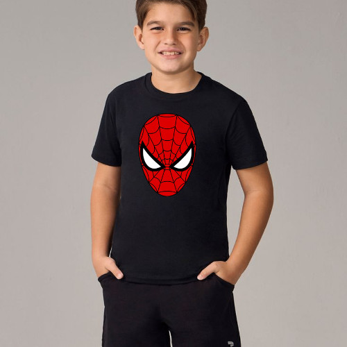 Camiseta Infantil Homem Aranha Spider-Man Menino Estampada 100% Algodão Manga Curta Super Herói Marvel Presente