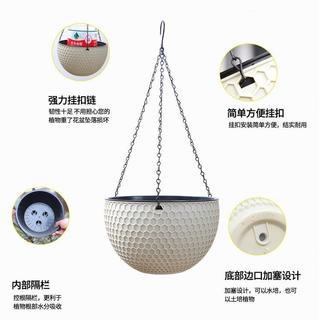 Rattan plástico pendurado cesta pote suculento planta verde pendurado pote auto-absorvente cultivo pendurado orquídea po