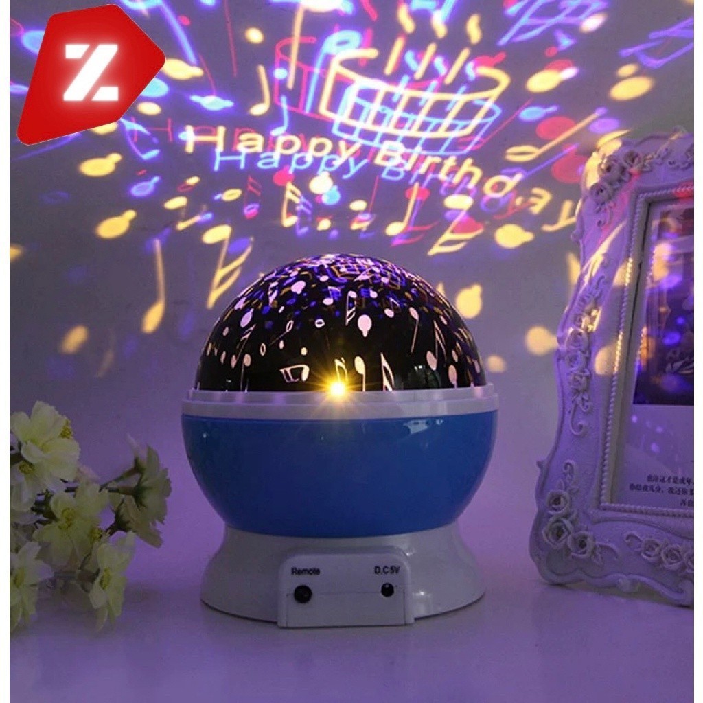 Imagem Luminaria Abajur Rotativa Projetor Globo Estrela Criança Festa