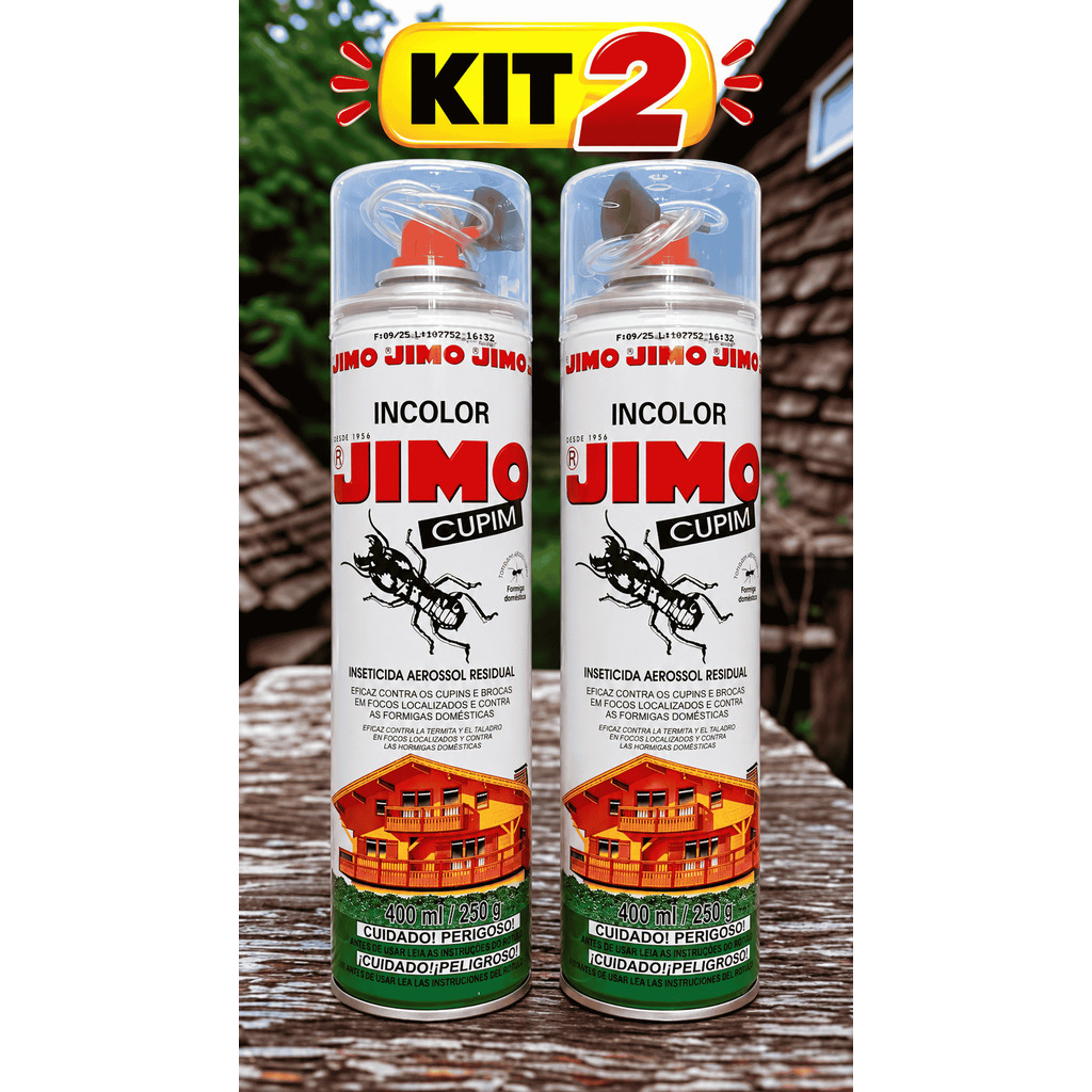 Kit 2 Jimo Cupim Incolor 400ml Com Agulha Aplicadora – Combate Cupins e Formigas, Proteção Duradoura e Ação Rápida.
