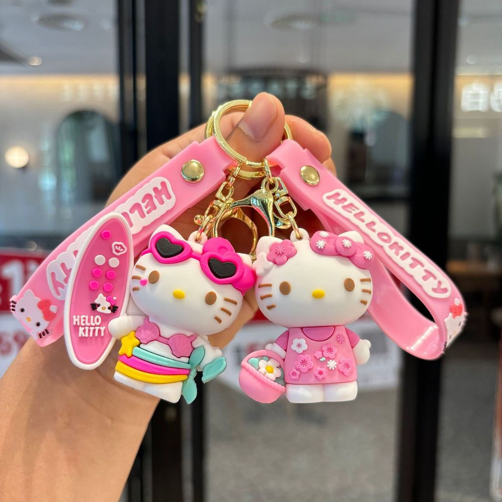 Novo chaveiro Hello Kitty, acessório de presente, boneca fofa, acessório de bolsa em estilo cartoon, brinquedo cartoon A