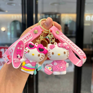 Novo chaveiro Hello Kitty, acessório de presente, boneca fofa, acessório de bolsa em estilo cartoon, brinquedo cartoon A