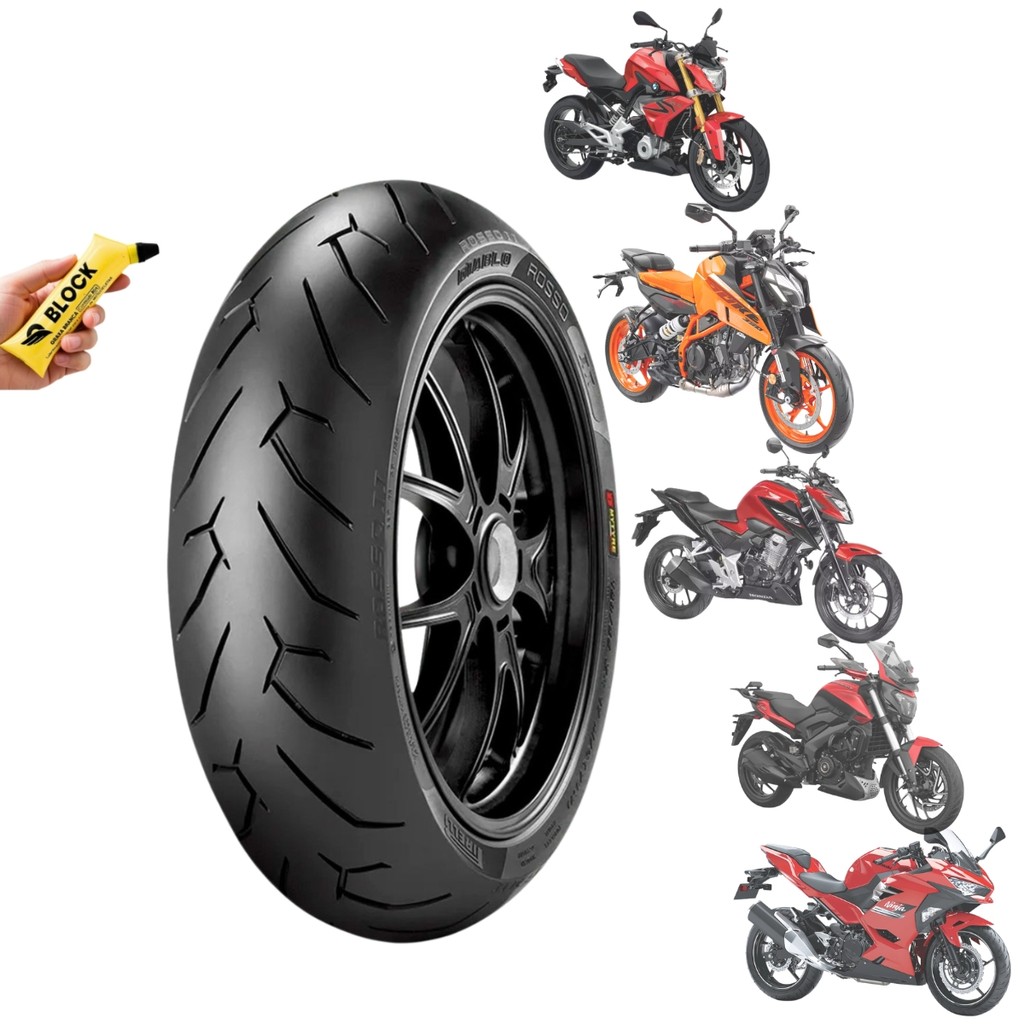 PNEU 150/60R-17 TRASEIRO CB TWISTER CBR600F DIABLO ROSSO II 66H PIRELLI ORIGINAL + 1 GRAXA BRINDE 80G