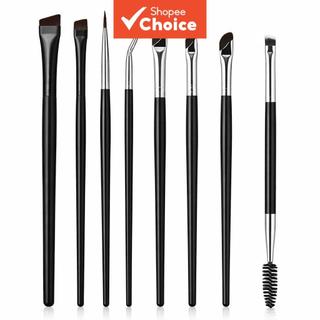 Oito pincéis finos para sobrancelha com ângulo preciso, adequados para uso com delineador, sombra e outros produtos de