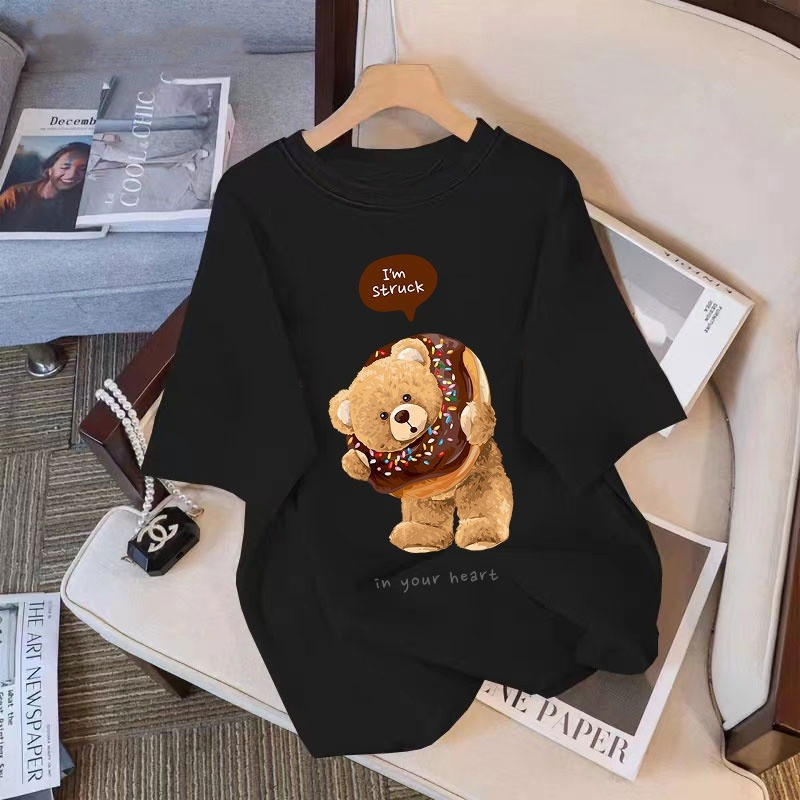 [Camiseta Premium Algodão Puro]LA Plus Size Unissex-Oversized Confortável Estilo Casual Camiseta Tecido Respirável#17004
