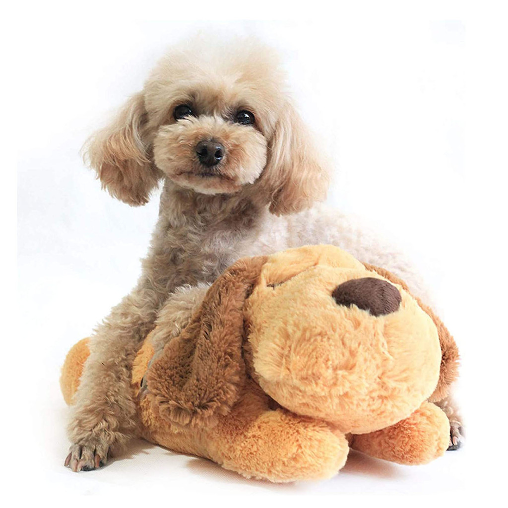 Animal de estimação brinquedo calmante cão de pelúcia interativo batimento cardíaco brinquedo para animais de estimação