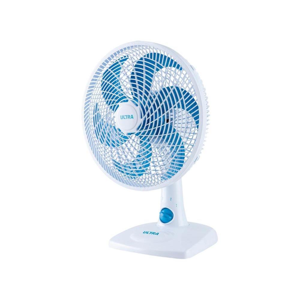 Ventilador de Mesa Ultra V-UT-30-01 30cm 6 Pás 3 Velocidades Branco e Azul