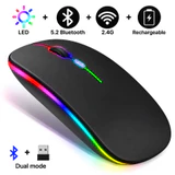 Mouse sem fio com Bluetooth e receptor 2,4 GHz
