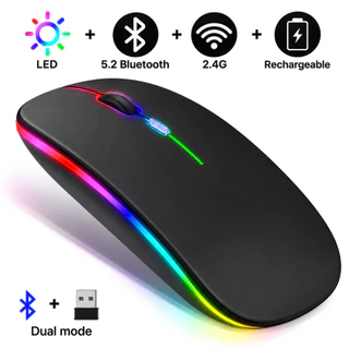 Mouse sem fio com Bluetooth e receptor 2,4 GHz