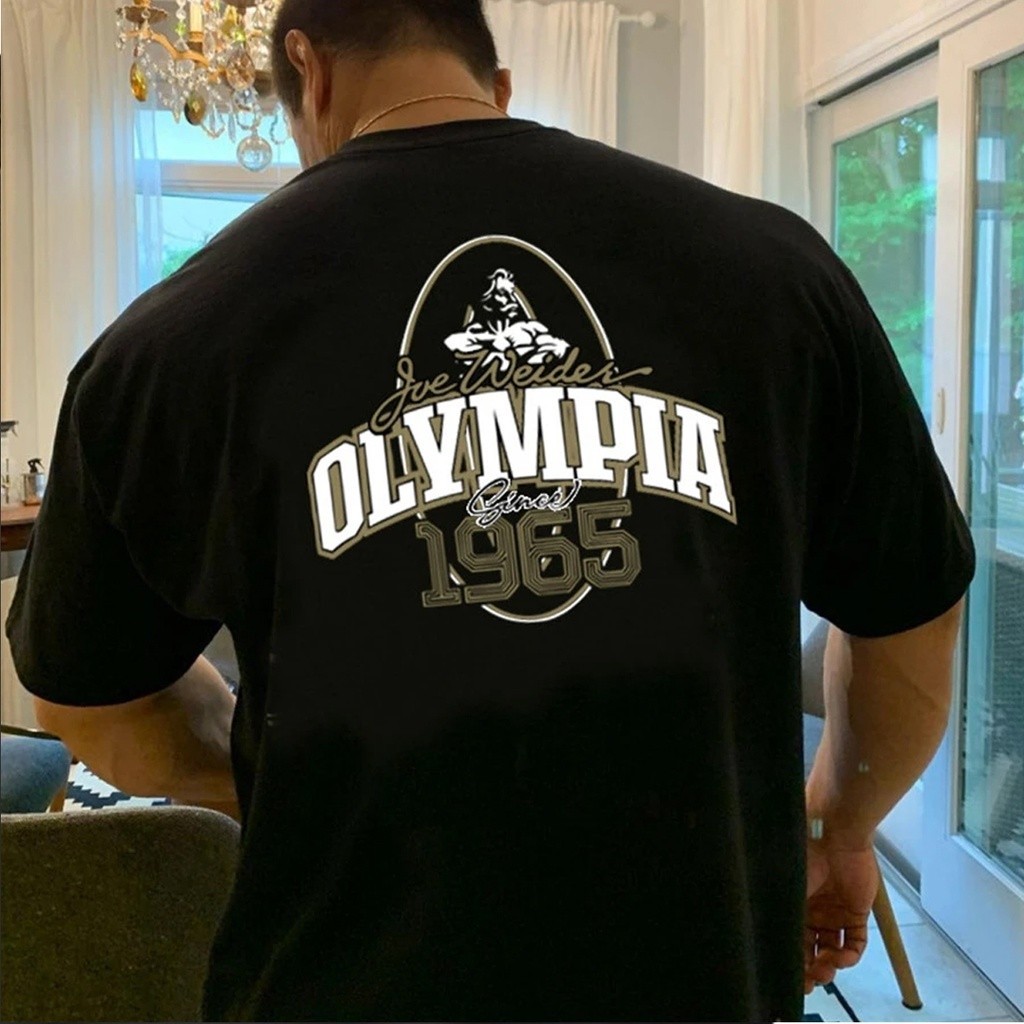 [Camiseta Premium em Algodão Puro]GXG Camiseta Oversized Mr Olympia Maromba Bodybuilder Academia 100% Algodão Alta Quali