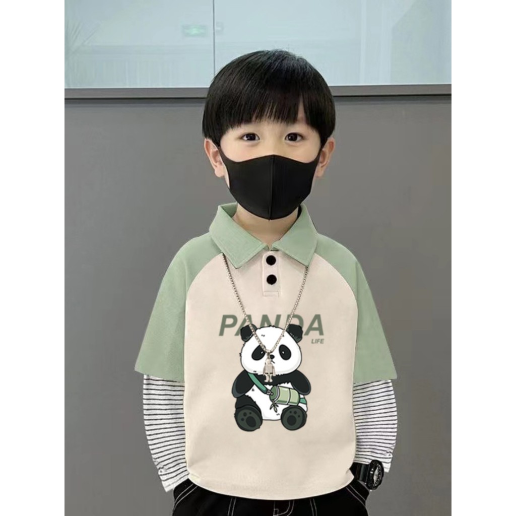 100% algodão costura listrado manga comprida camiseta meninos camisa polo primavera outono crianças dos desenhos animado