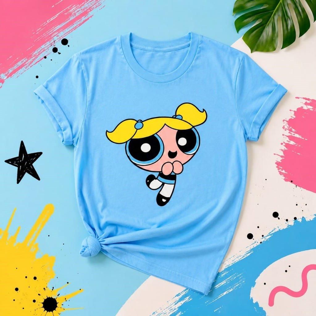 Camiseta Feminina T-Shirt Meninas Super Poderosas Lindinha Blusa Algodão Casual Moda Blogueira