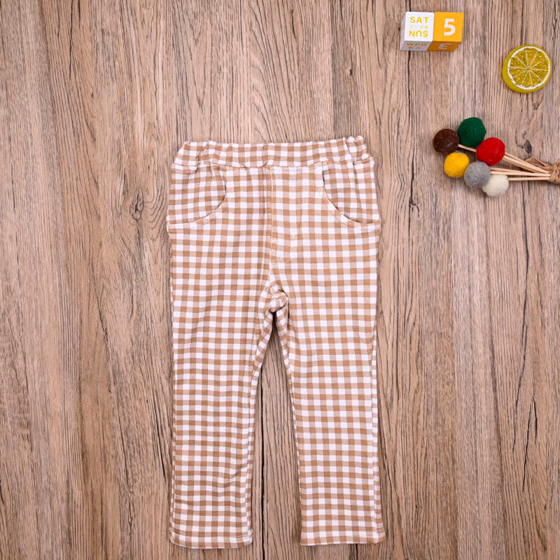 Comércio exterior japonês único bebê menina primavera outono algodão estiramento calças casuais crianças All-Match calça