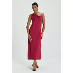 Vestido Feminino Degagê Alça Com Detalhe Marialícia Vermelho
