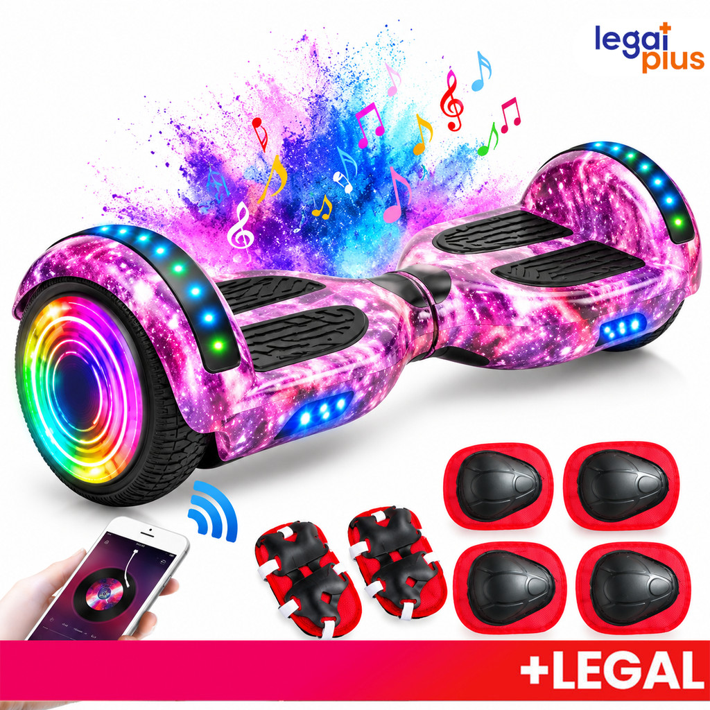 Hoverboard Infantil 6.5" - Skate Elétrico com LED Bluetooth e Bateria Potente para Crianças Seguras