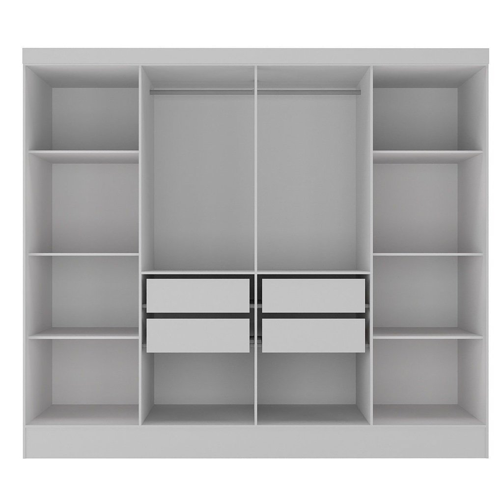 Closet Casal 100% MDF 4 Gavetas Jatobá Yescasa Branco Branco · foto 2