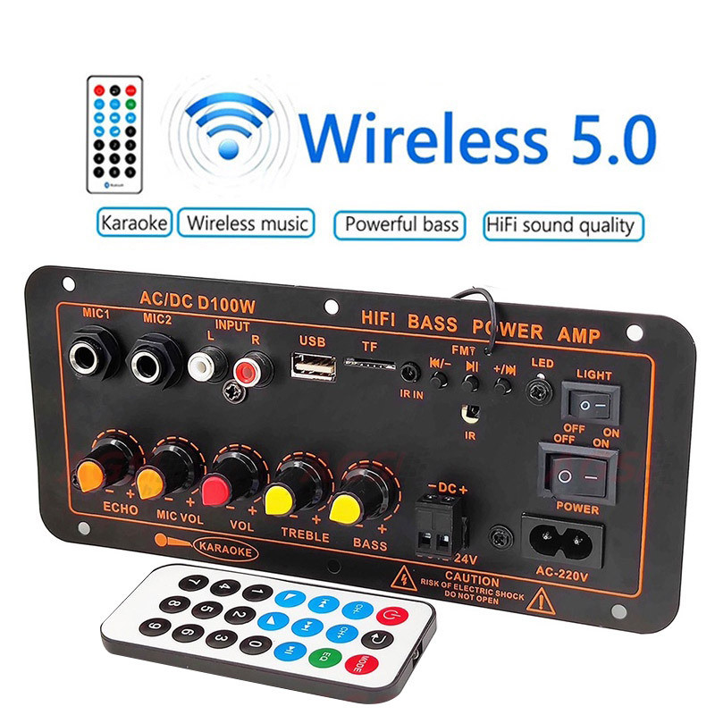 Placa amplificadora digital Bluetooth D100w, modelo de sucesso, com entrada para cartão USB, subwoofer automotivo, grave