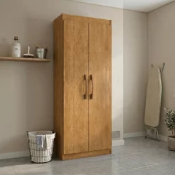 Armário Multiuso 2 Portas Moderno em MDP Dakar Nature Yescasa Marrom Nature