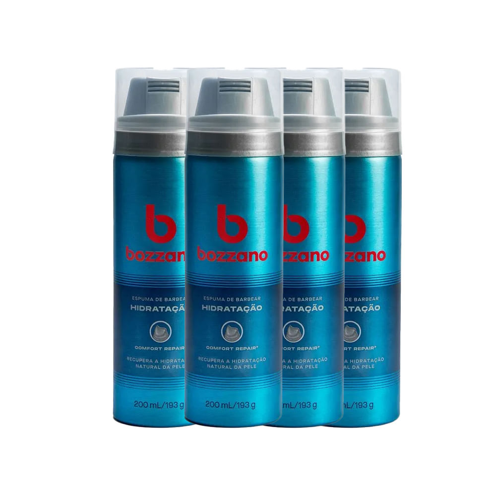 Kit Espuma De Barbear Bozzano Hidratação 190g - 4 Unidades