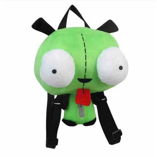 Novo Invasivo Alienígena Zim 3D Olhos Robô Gir Bonito Mochila De Pelúcia Saco Verde Presente De Natal