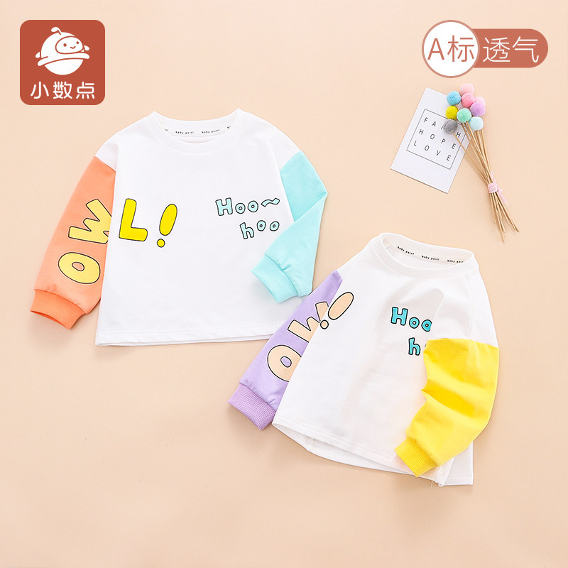 Pequenos pontos crianças camiseta de manga comprida meninos meninas primavera novo estilo camada Base bebê moletom de ca