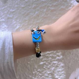 Pequeno monstro pequeno gato preto estrela pulseira verão dos desenhos animados infantil pulseira nicho Design tecido co