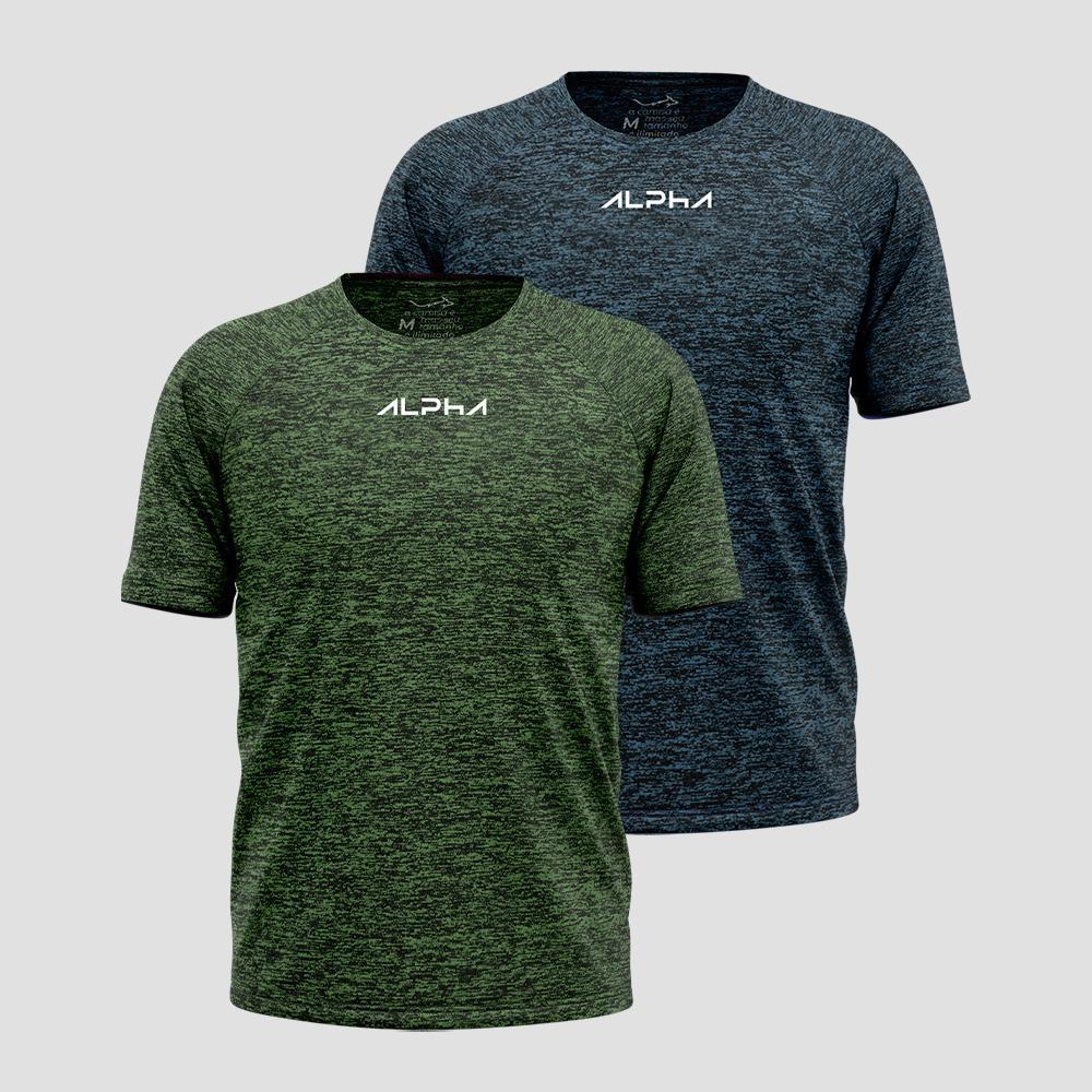 Kit 2 Camisetas New Fluid Masculina Dry Alpha Co