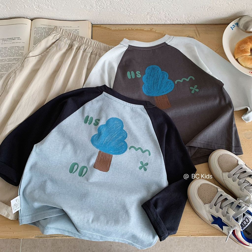 Bangcheng meninos camiseta 2026 primavera novo estilo versão coreana crianças dos desenhos animados impressão Raglan man