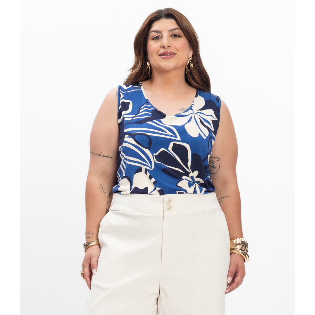 Regata Feminina Secret Glam em Viscotorcion Azul
