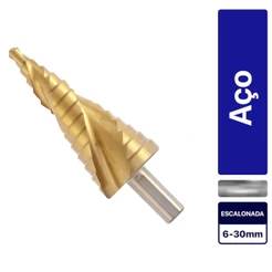 Broca escalonada aço rápido 6 a 30 mm - 723579 - MTX