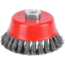 Escova de aço torcida tipo copo 4" com rosca 746289 - MTX