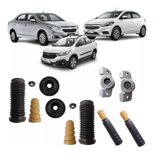 Kit Coxim Batente Amort Dianteiro Traseiro Onix Cobalt Spin Prisma 2013 2014 2015 2016 20172017