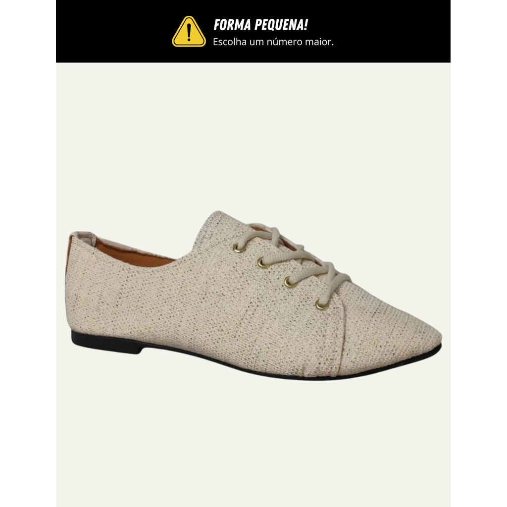 Tênis Feminino Oxford HELENA Bico Fino Casual Elegante Confortável