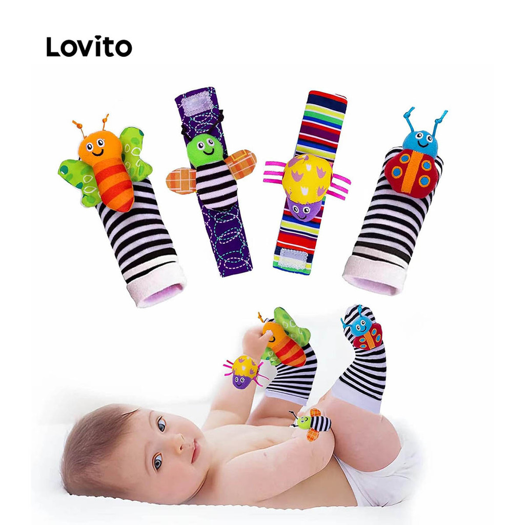 Lovito Conjunto de Brinquedos para Bebê de 4 Peças 1819 Vermelho Brinquedo para Bebê LFASCS486 em Oferta na Shopee