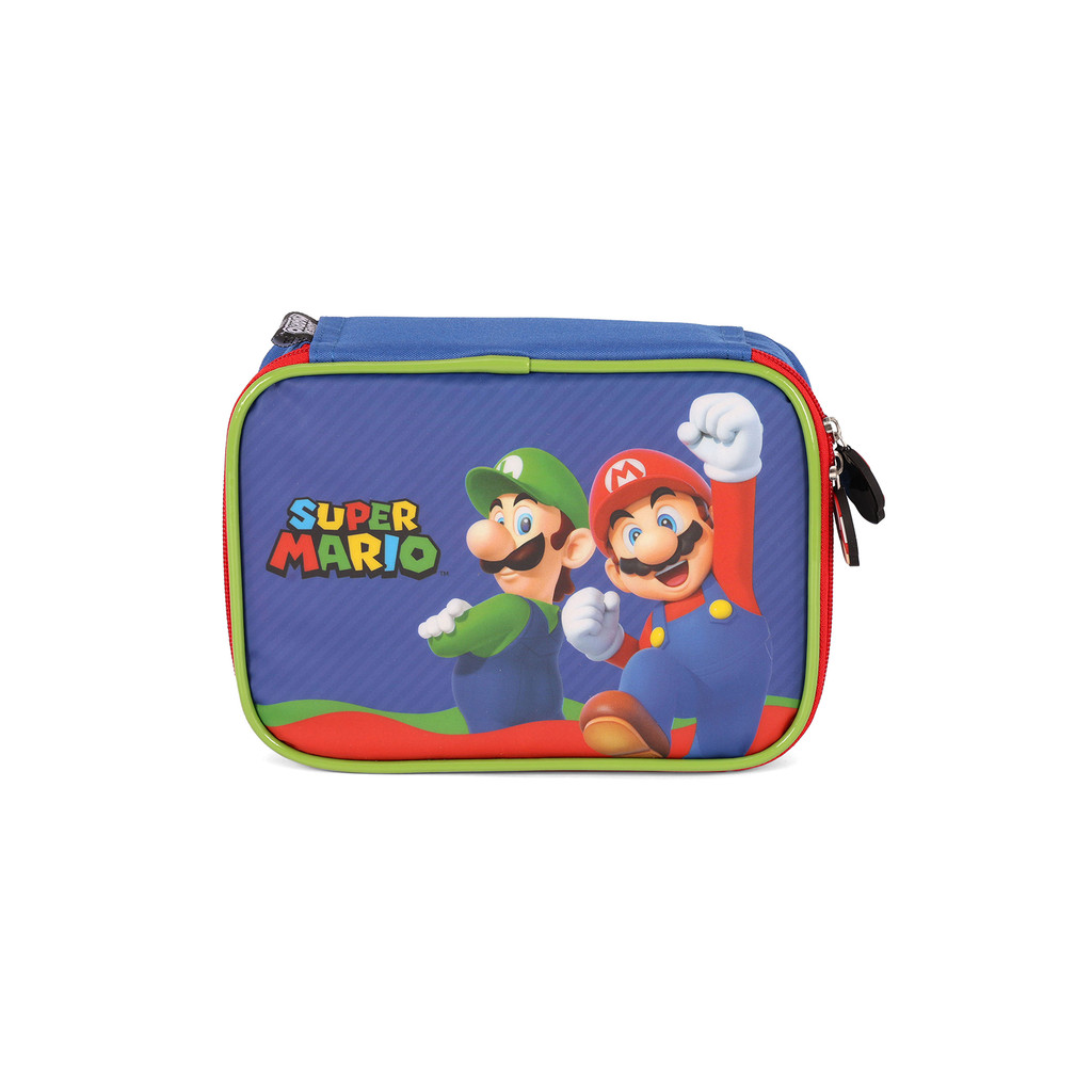 Estojo Bolsa Escolar Nintendo SUper Mario 2 divisórias Licenciado em Oferta na Shopee