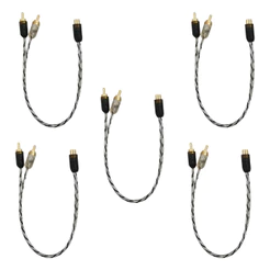 KIT 5 CABOS Y RCA INJETADO 2 MACHOS TARAMPS PARA SOM AUTOMOTIVO