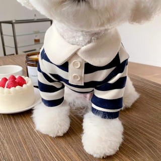 Camisa Polo Fina Para Cachorro E Gato , Camiseta Listrada Com Gola Redonda , Casaco De Duas Pernas , Roupas Animais De E