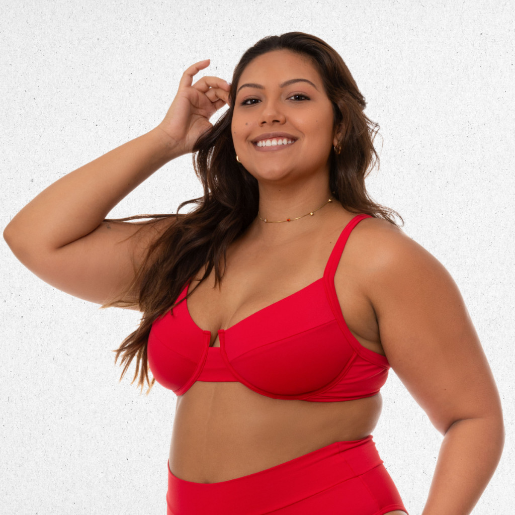 Biquini Top Avulso Plus Size Meia Taça Com Alça Regulagem Maior Sustentação Com Amarração Moda Praia